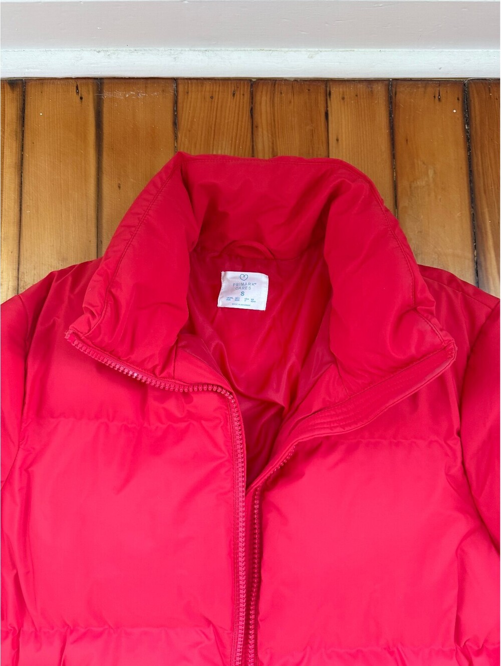 primark penneys red puffer jacket coat SMALL - Picture 4 of 4